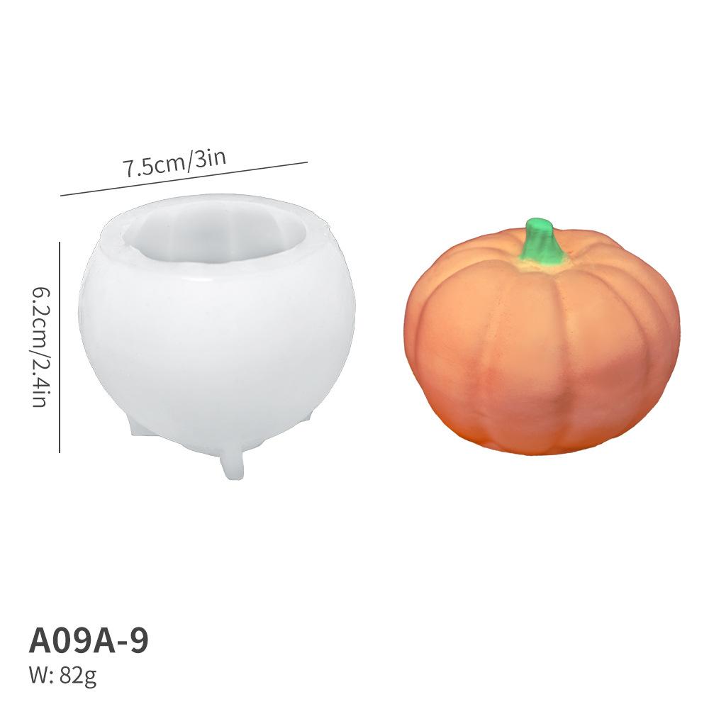Halloween Pumpkin Silicone Mold Ghost Aromatherapy Candle Mold Used for Gypsum Ornaments Resin Dispensing Candles Making