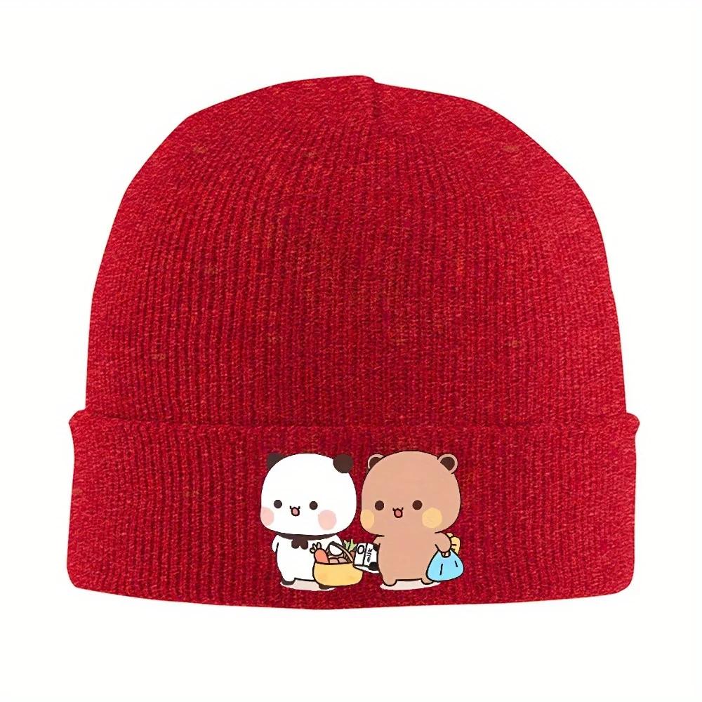 New pc Cute Bubu And Dudu Go To Grocery Together Bonnet Hats Knit Hat Unisex Unisex Retro Thermal Beanie Hats Autumn Kpop Gra