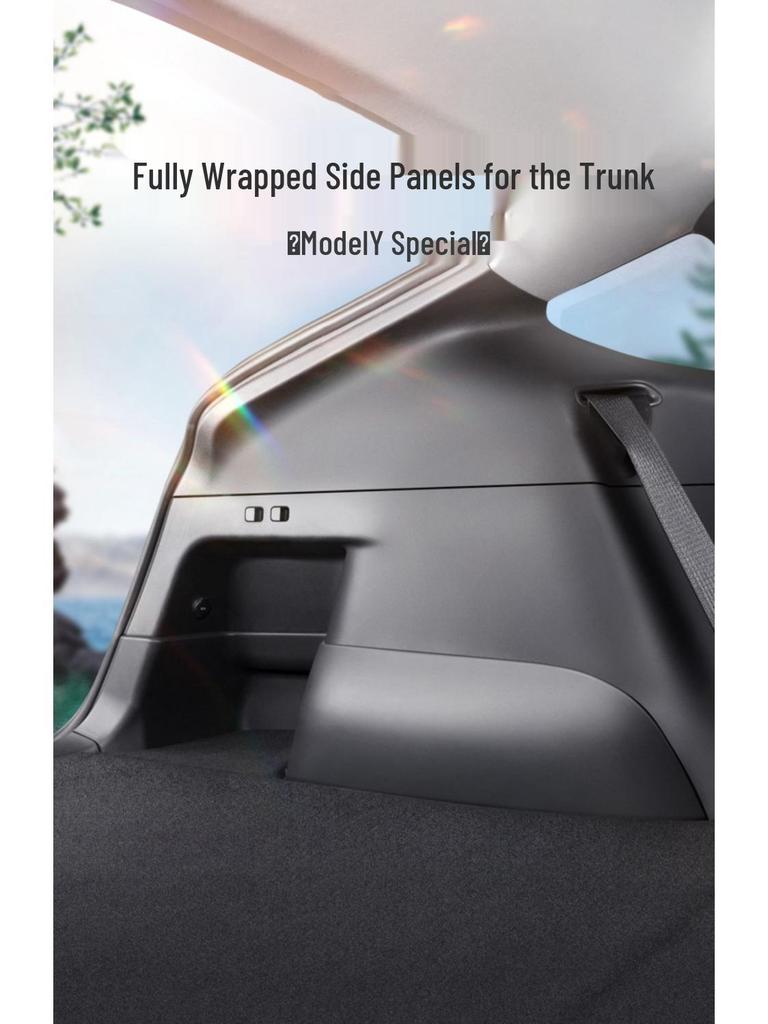 Tesla Model Y Suede Trunk Side Panels - Large Interior Modification Accessories
