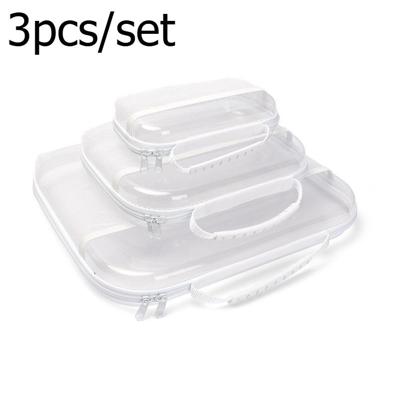 3pcs/set PVC Zipper Mesh Hard Shell Storage Bag Large Capacity Travel Toiletry Organizer Outdoor Cosmetic Toiletry Bag чистый