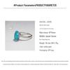 Synthetischer Blauer Paraiba Kristall Taubenei Edelstein Damen Smaragd Diamant Ring