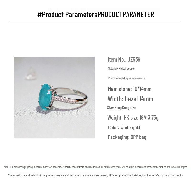 Cristal Sintetic Albastru Paraiba Gem Ou de Porumbel Inel de Smarald cu Diamante pentru Femei