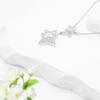 [Puliyunxiang] Shooting Star Motif Long Necklace for Women – Zirconia Sparkling Starry Sky Design with Slide Adjuster