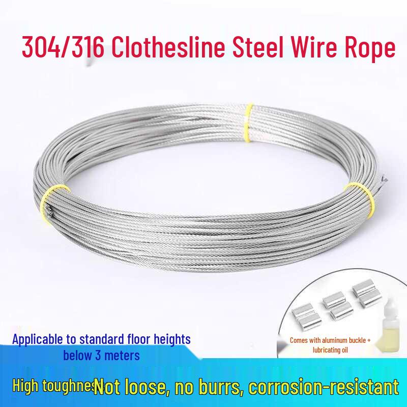 Stainless Steel Clothes Drying Rack Wire Rope with Hand Crank Replacement for Balcony