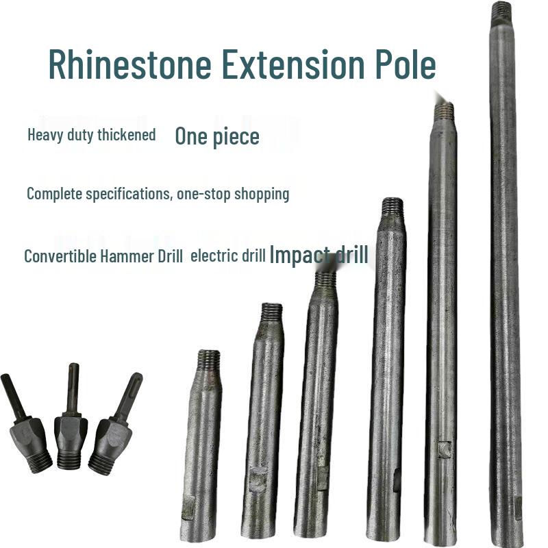 Tige d'extension pour foret à eau pour trou de mur en acier 45# - Connecteur de machine à percer avec remise en gros