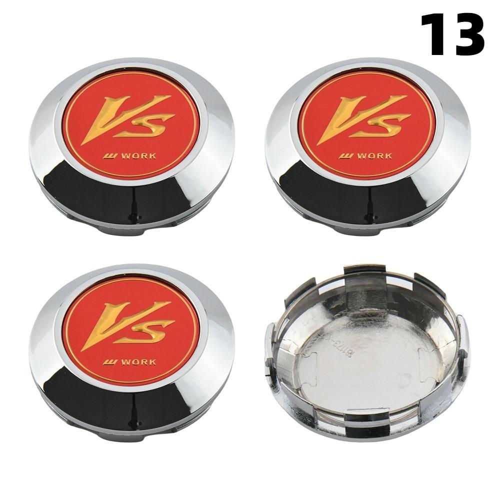 4PCS OD 76MM / ID 72MM Cap For Rims WORK EMOTION EQUIP MEISTER VS Emblem Wheel Center Cap Sport Car Logo Wheel Cover Hub Caps