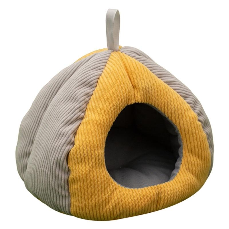 Guinea Pigs Bed Warm Cave Bed Hamster House Hideouts for Rabbit Guinea Pigs Ferrets Washable Winter Warm Cage Nest жёлтый/серый