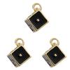 3pcs 18k Gold Plated Charm Heart/Horseshoe/Dices Poker Card Pendants with Cubic Zirconia Necklace Earrings Components