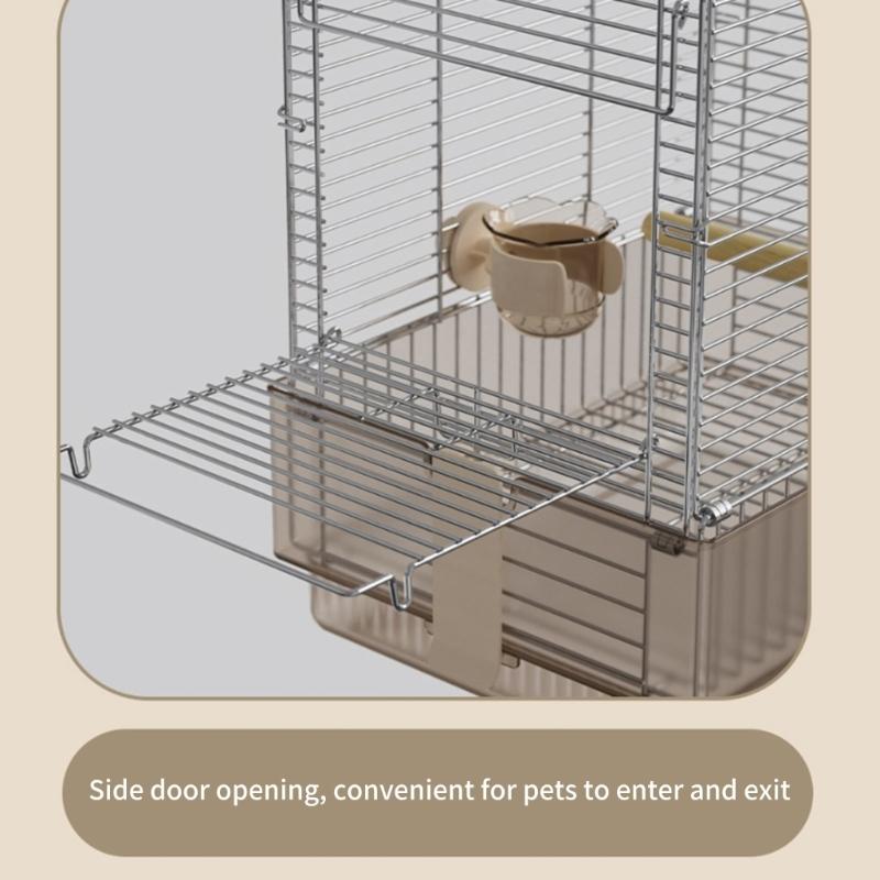 Folding 304 Stainless Steel Pet Cage Light Weight Rustproof Bird Cage With Secure Lock For Easy Transport