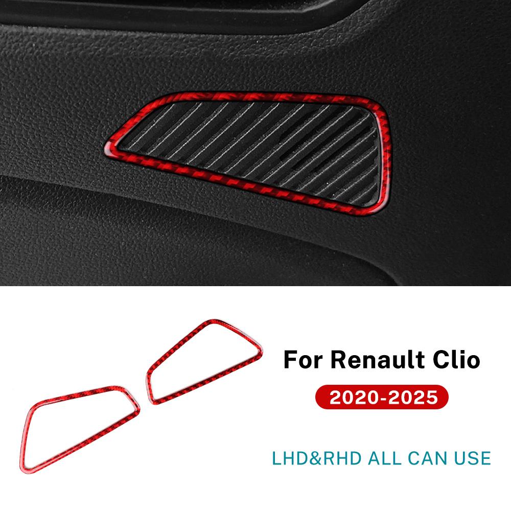

For Renault Clio 5 MK5 2020 2021 2022 2023 2024 2025 Real Soft Carbon Fiber Sticker LHD RHD Car Rear Door Speaker Frame Trim