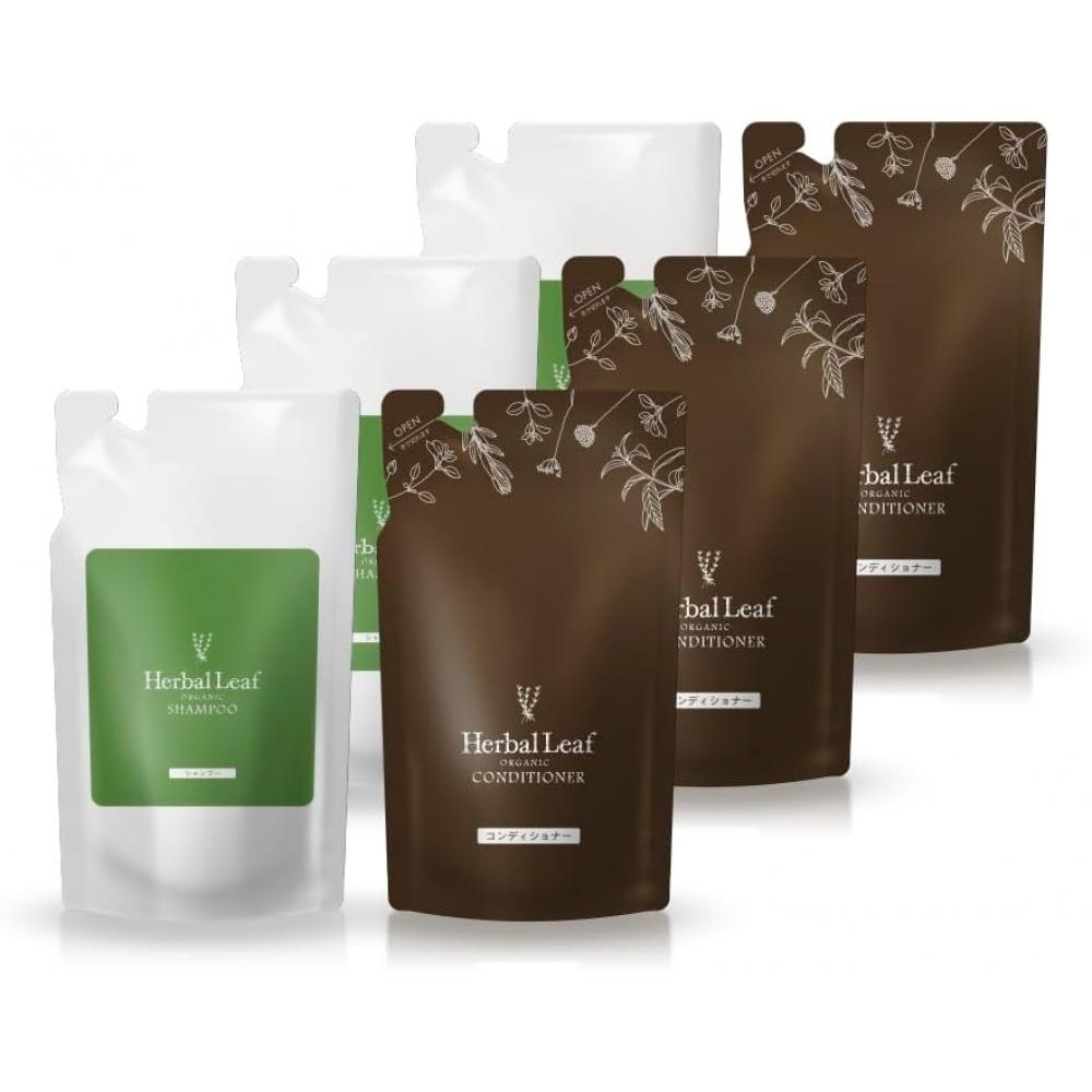 

[набор из 3] Шампунь-кондиционер Herbal Leaf Refill