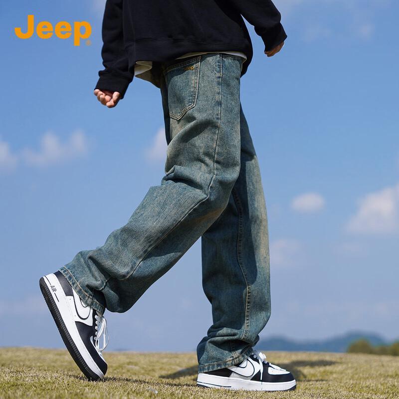 Jeep Men's Autumn/Winter Loose Straight-Leg Jeans
