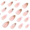 Hot Selling French Leopard Print 3D Almond Shape Press-On Nails - Super Flash Nail Art