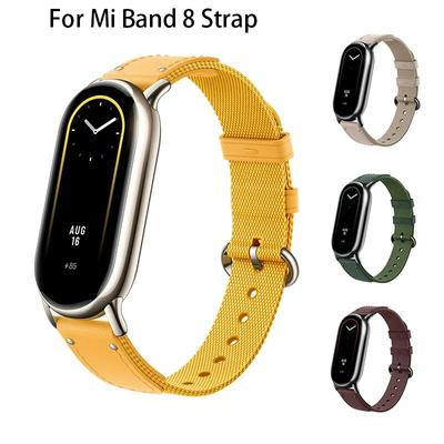 Pasek do paska Xiaomi 8 pleciona bransoletka skórzany nylonowy pasek do zegarka do Xiaomi Mi 8 wymienna opaska na nadgarstek Miband 8 akcesoria do paska