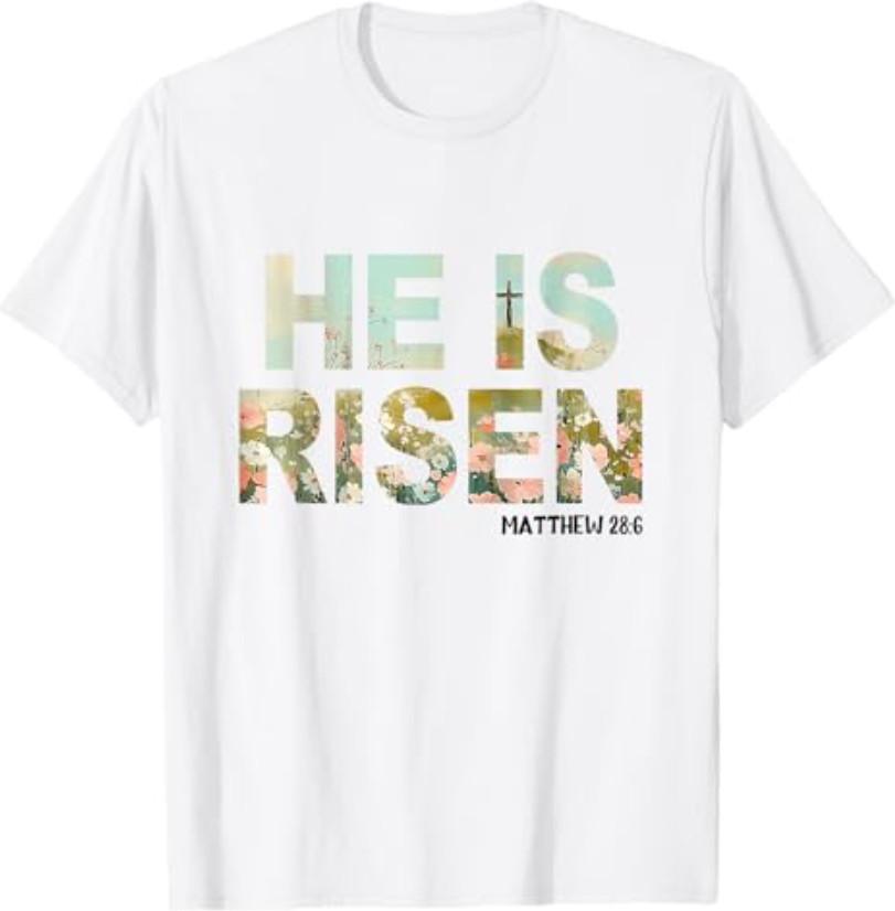 He is Risen Boho Easter Christian Jesus T-Shirt S разноцветный