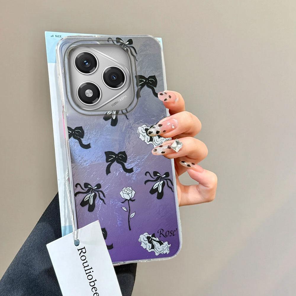 Black Bow Cartoon Animal Phone Cases Phone Case for Honor 400 200 Pro Magic 7 5 Lite X9a X9c X8b X8a Shell Silicone Back Cover