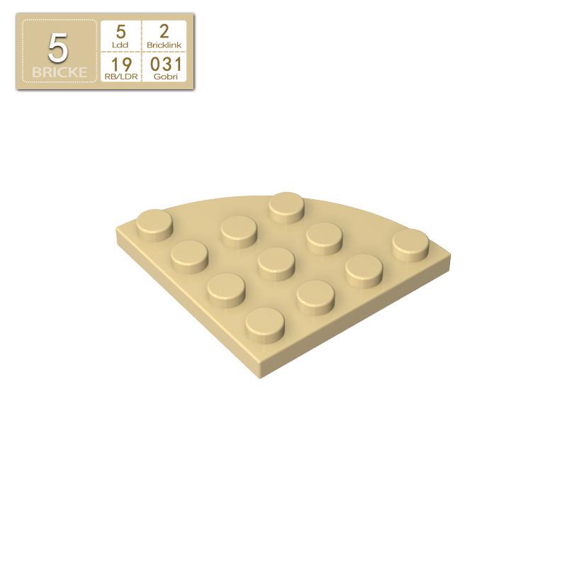 BRICKE Brick Guest 4x4 Round Corner Plate Arc, compatible with Lego 30565 MOC building blocks. 50g (29 pcs)