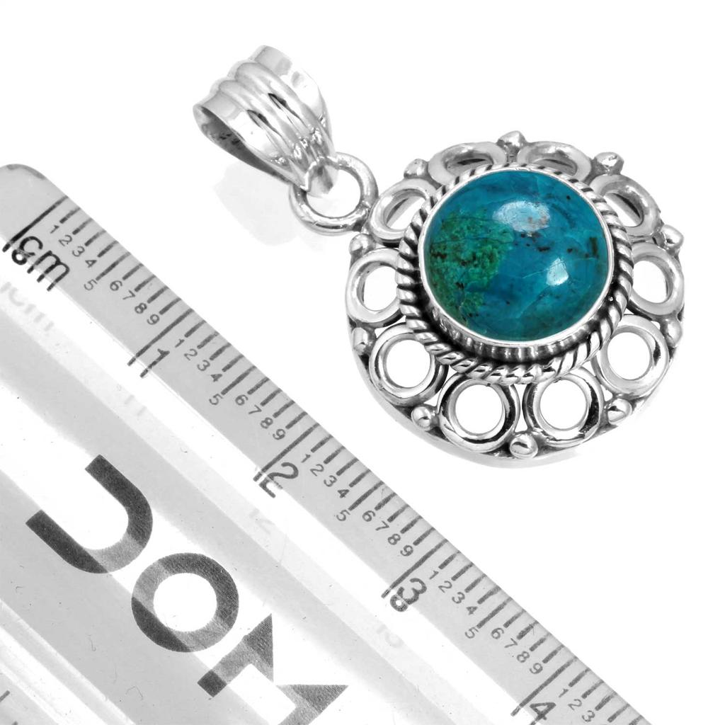 925 Sterling Silver Pendant Women Gemstone Handmade Jewelry Halloween Gift Amazonite Angelite Blue Opal Botswana Agate Mohave Azurite Chrysocolla