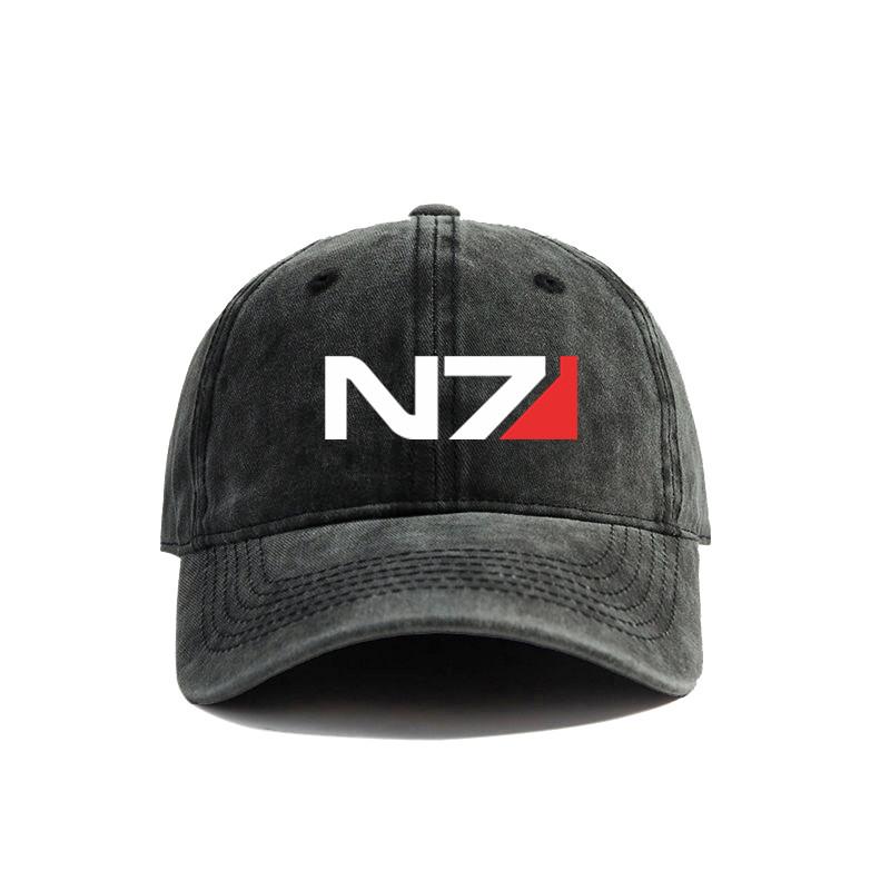 Mass Effect N7 Baseball Caps Distressed Hats Cap Unisex Women Retro Outdoor Summer Adjustable N7 Hats MZ-010