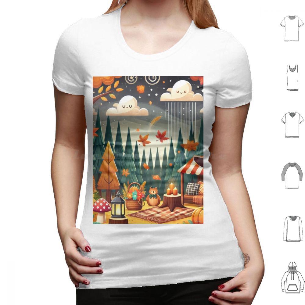 Enchanted Autumn Forest T Shirt Men Women Kids 6xl Autumn Fall Forest Enchanted Whimsical Seasonal Leaves Nature Cozy Cute