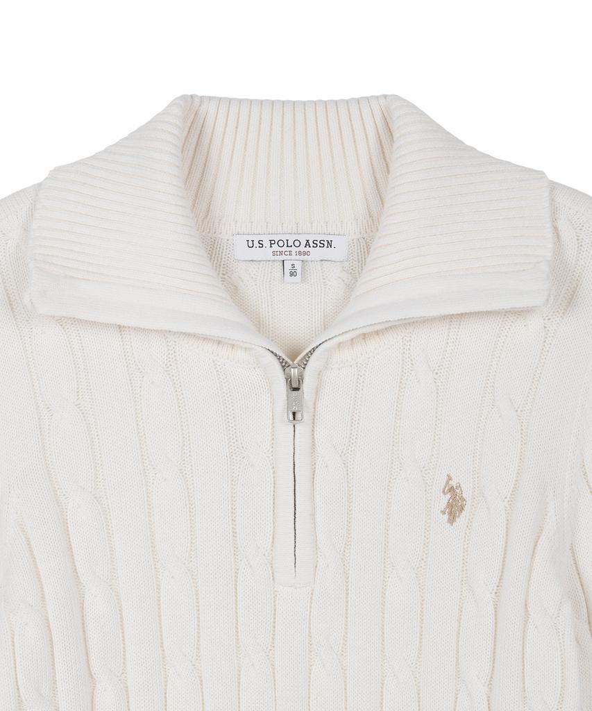 USPOLOASSN Cable Half-Zip Knit_Ivory