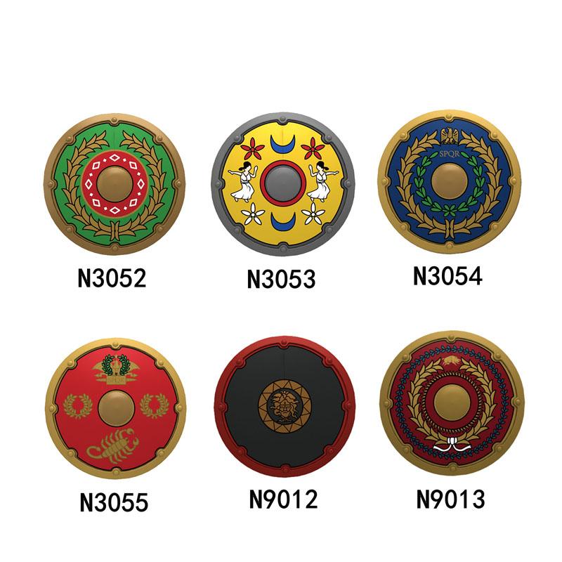 Średniowieczny Rzym Tarcza Budowlane Klocki Wojskowe Żołnierz Rzymski Wojownik Rycerz Postać Łucznik Fartuch Płaszcz Akcesoria Ceglany Zabawka Prezent