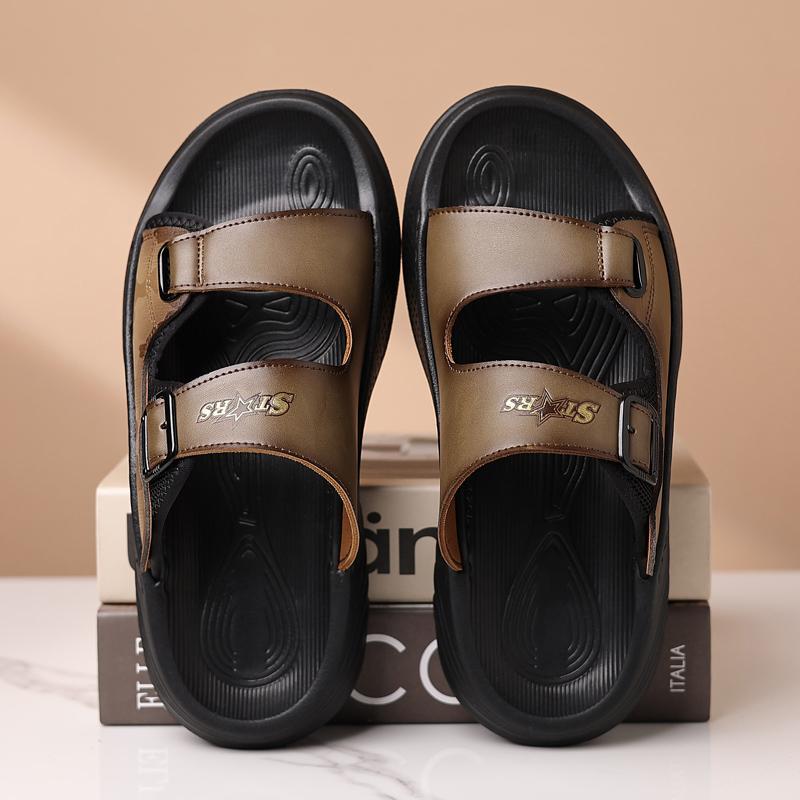 Fashion New Trend Mens Beach Shoes Quick Dry Male Slippers Summer Outdoor Non-Slip Men Half Drag Leisure Walk Sandals Stylish Flip-flops