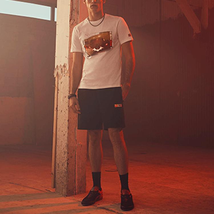 Puma Batman Graphic Print Crew Neck T-Shirt Men Tops White 534727-02