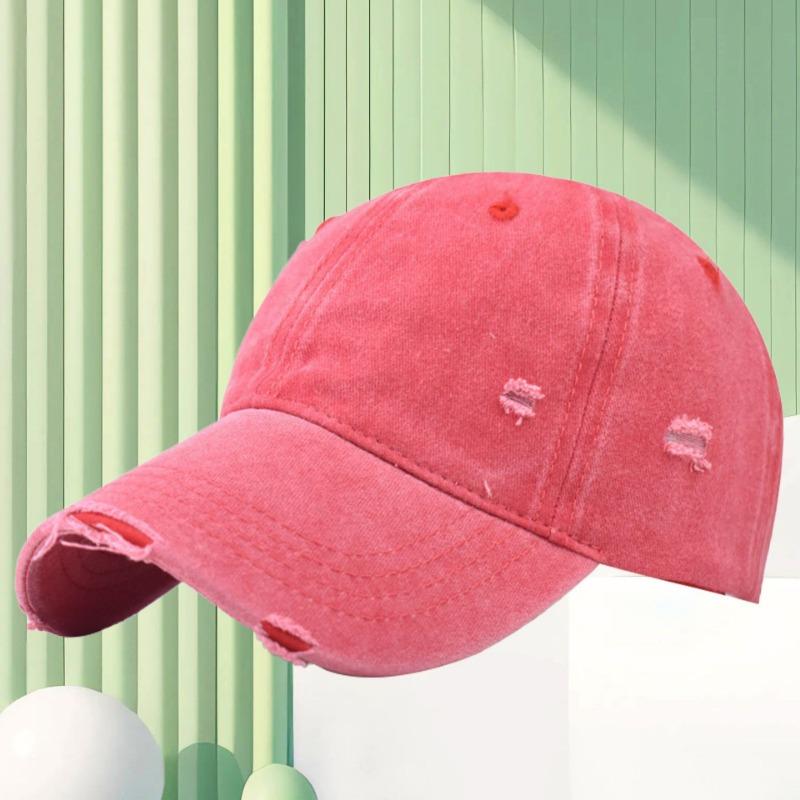 Washed and old baseball caps can be worn in all seasons, men's fashion ripped rough edge cap print hat