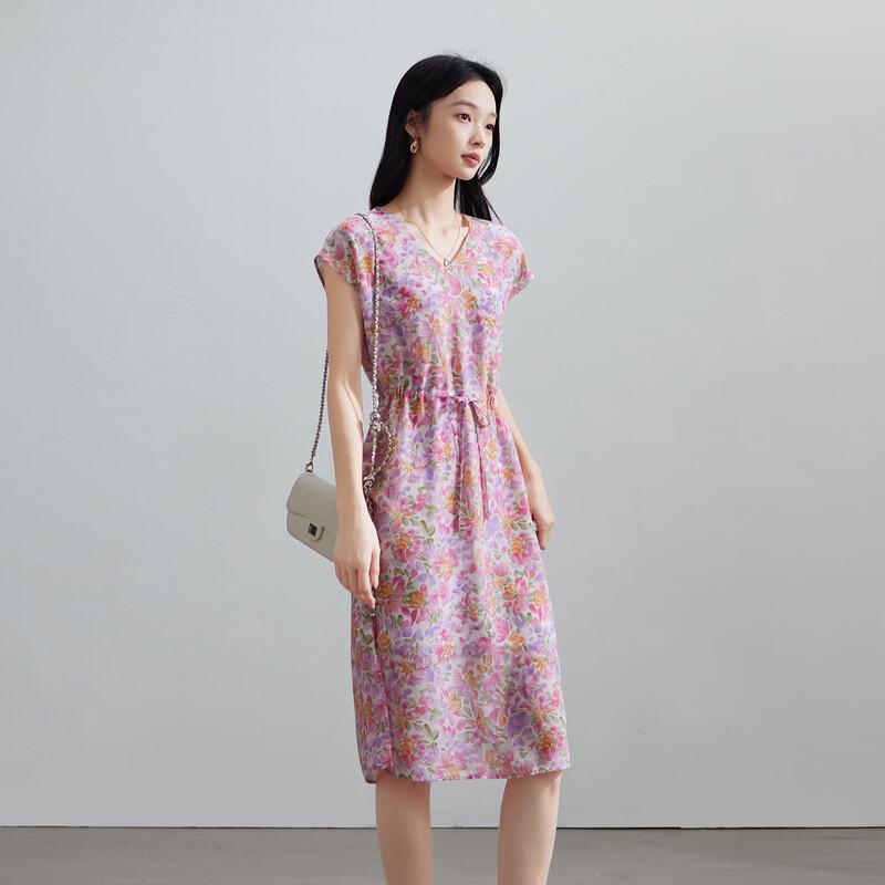 SOFSIL 2026 Summer French Floral V-Neck Midi Dress