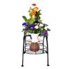 Elegant Iron Floor-Standing Plant Display Stand Flower Pot Rack for Garden Patio Decor Black