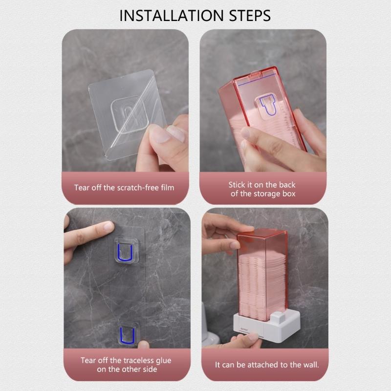 Contenitore Cotone Cosmetico Touch Control Scatola Dispenser da Parete con Dischetti Omaggio Salvaspazio Scatola Contenitore