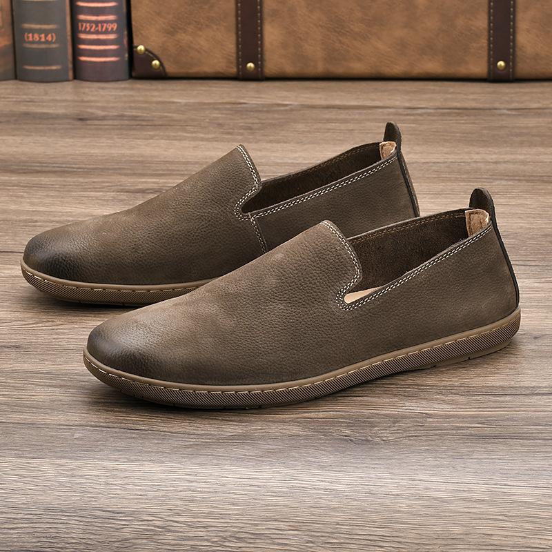 Leather Shoes Without Lining Soft Soled Leather for Lazy Drivers Men's Shoes Made of Genuine Leather Casual Leather Shoes Just One Foot On A Bean