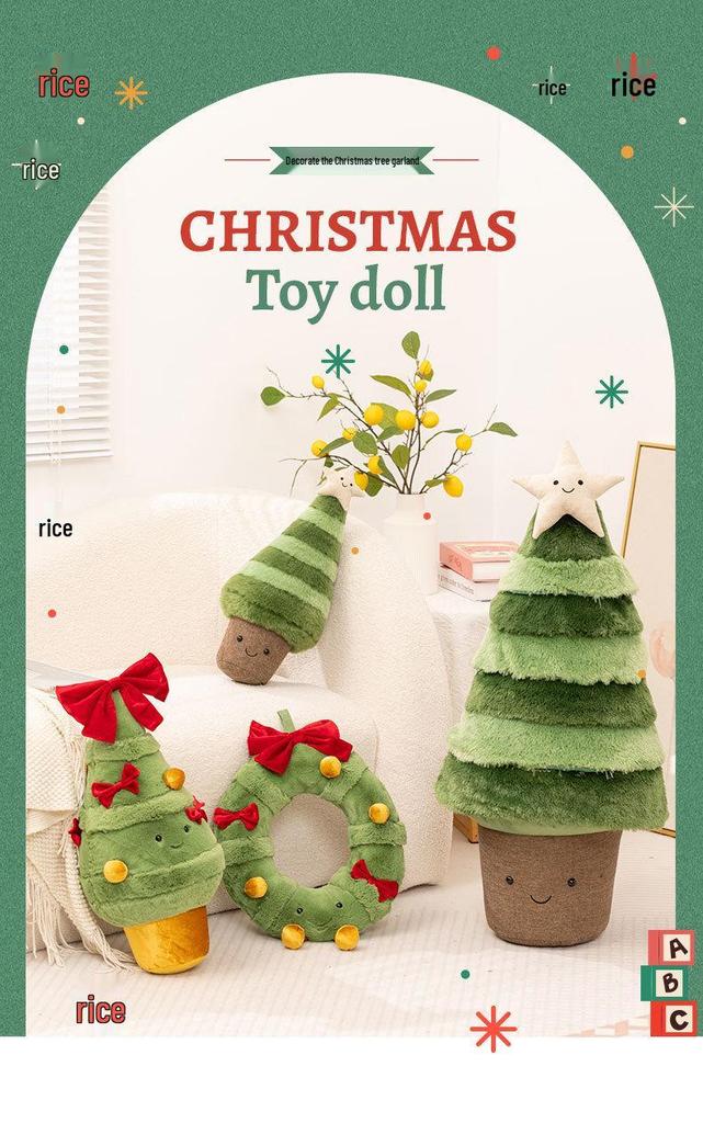 Christmas Cozy Wreath Hug Pillow Plush Doll - Soothing Holiday Decor Gift