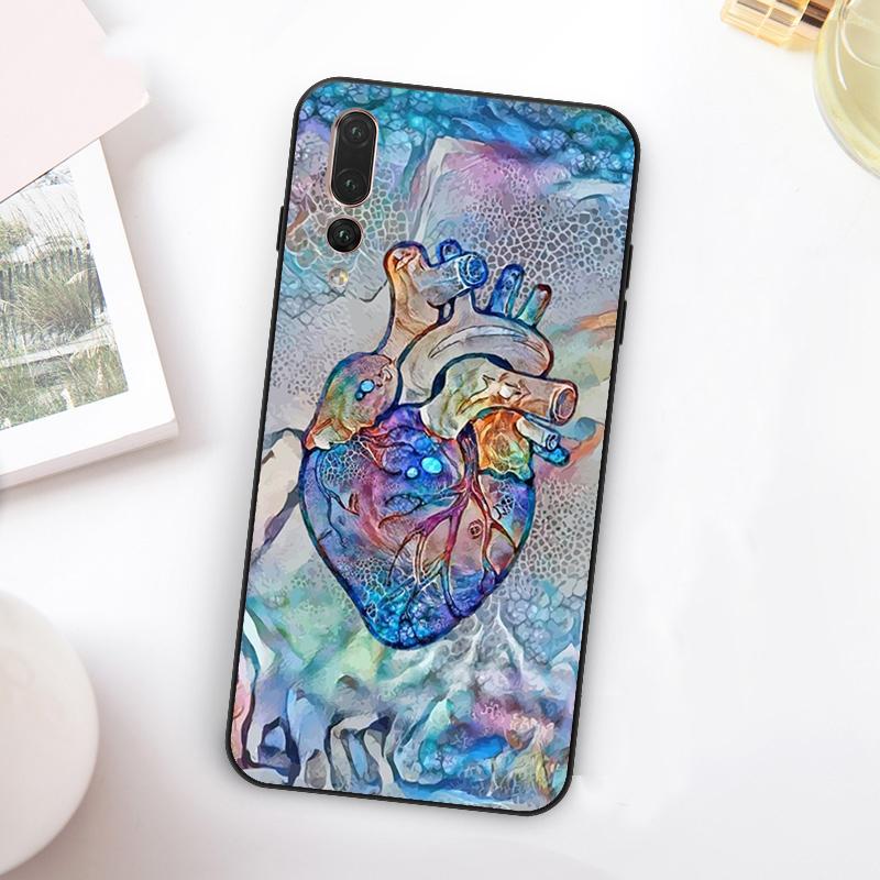 Human Anatomy Heart Art For Huawei Nova 11 10 9 SE Y70 Y60 Y90 Y61 Y91 Y73 Y72 12i 11i 8i P30 P40 Lite P60 Pro Case