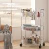 Storage Shelf Transparent Acrylic Trolley Cosmetics Bedroom Living Room Snack Storage Shelf Bathroom Mobile Home Shelf