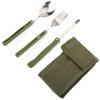 3Pcs/Set Stainless Steel Folding Fork Knife Spoon Set Mirror Polished Reusable Utensils Camping Utensil Set