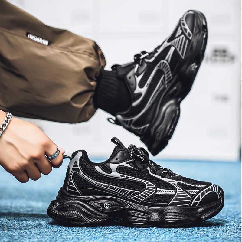 New Fashion Men's Four Seasons Comfortable Thick Sole Shoes Students Male Boys Trending Soft Sole Breathable Casual Running Sneakers