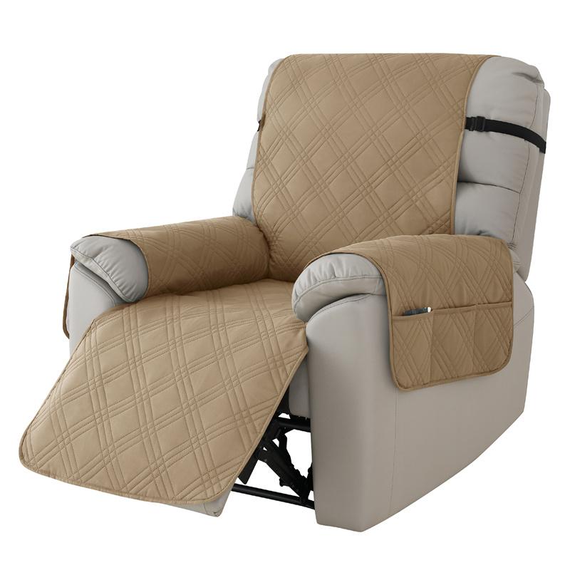 

Geometric Recliner Chair Cover Pet Kids Armchair Mat with Pocket Solid Color Diamond Check Non-slip Recliner Cover Home Decor 1 Seat