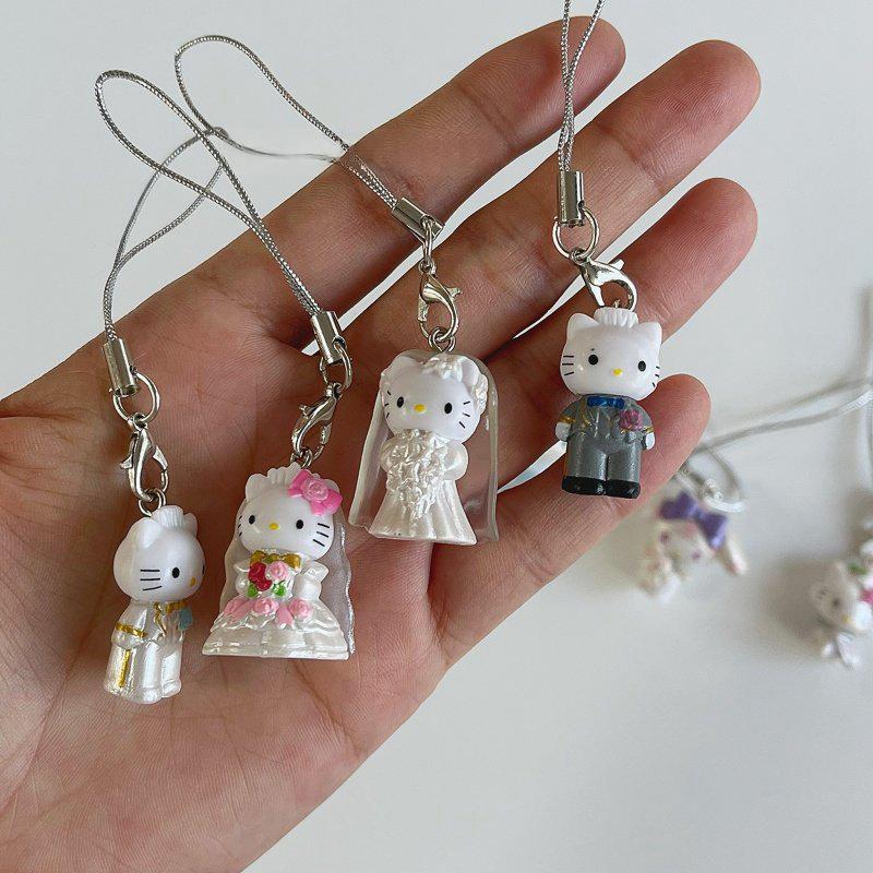Cute Hello Kitty Keychains Cartoon Cat Keychain for Bags Couple Gifts for Lovers Anniversary Party Favors