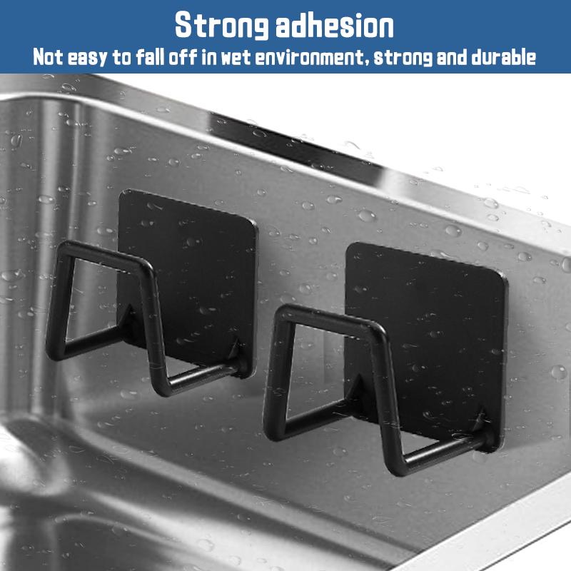 1-6PCS Kitchen Organizer Sponger Holder Punch-free Sink Drain Sponge Holder Wire Ball Rag Brush Organizer Wall Hook Kitchen Tool