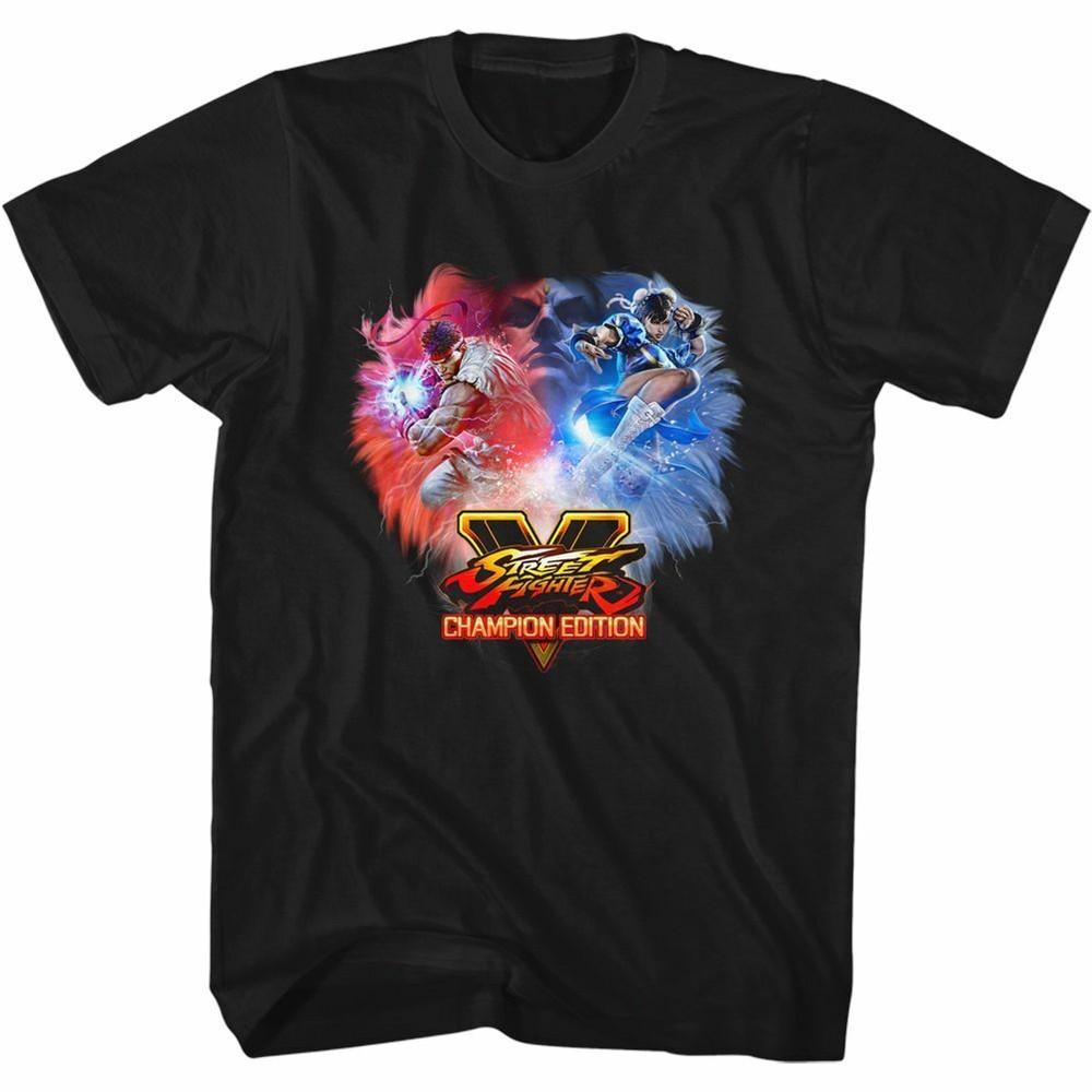 Street Fighter Champion Black Adult T-Shirt Unisex T-Shirt