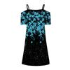Women's Casual Printing V-neck Lace Sling Skirt Sun Skirt