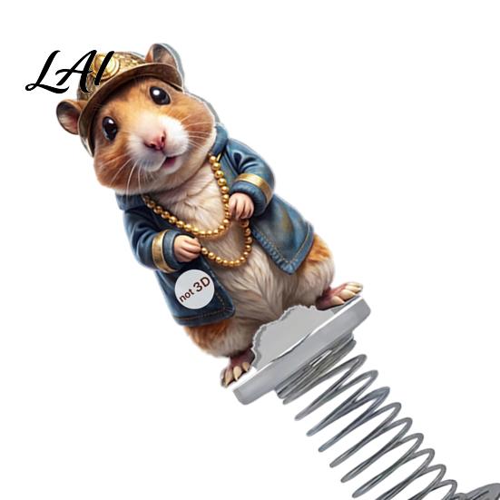 Vivid Pattern Car Ornament Cute Rat Dashboard Ornament Funny Animal Decoration with Gold Beads Chain 2D Dynamic Console Toy Flat Acrylic Hamster