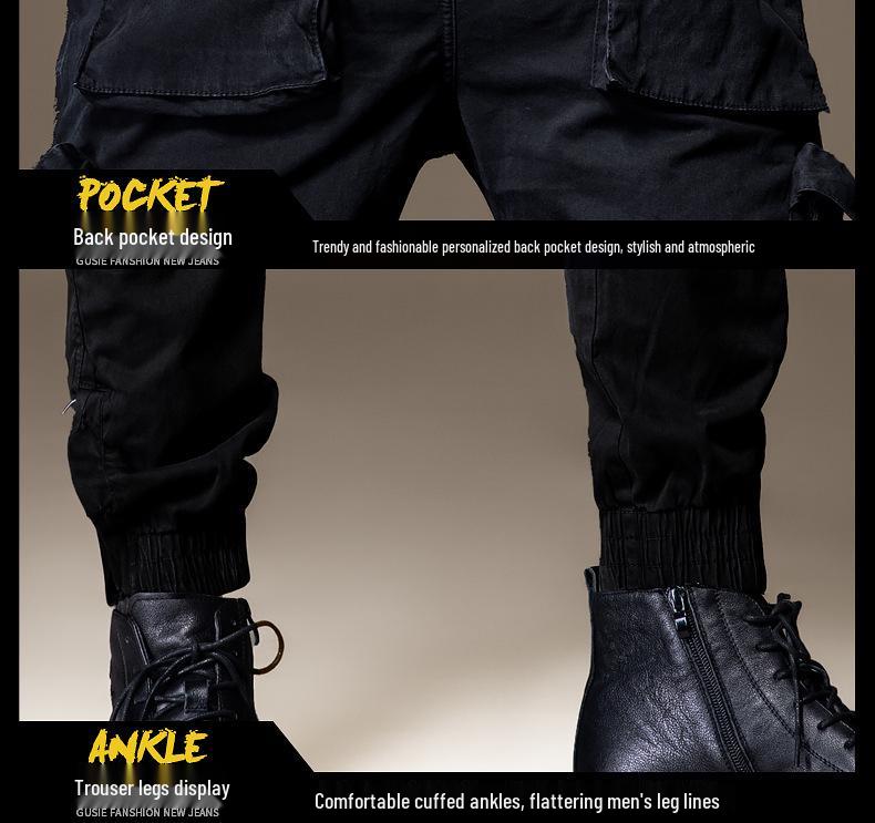 American Style Men's Buttoned Overalls: Thin, Functional, Tactical, Unisex Casual Pants with Cuffs