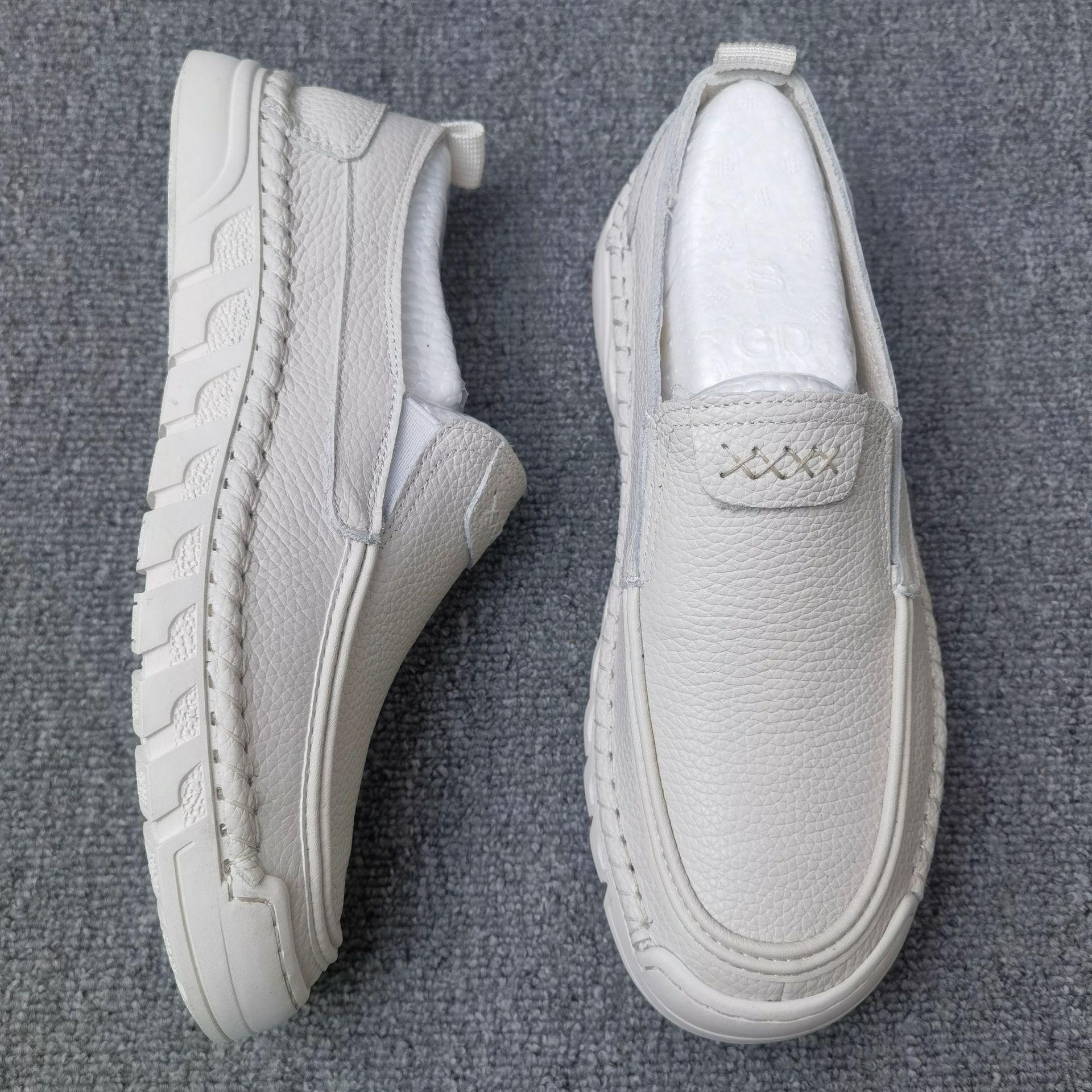 

Первый слой коровьей кожи 2025 лето новая мужская повседневная кожаная обувь натуральная кожа мужские дышащие лоферы обувь Doudou мужская обувь 44