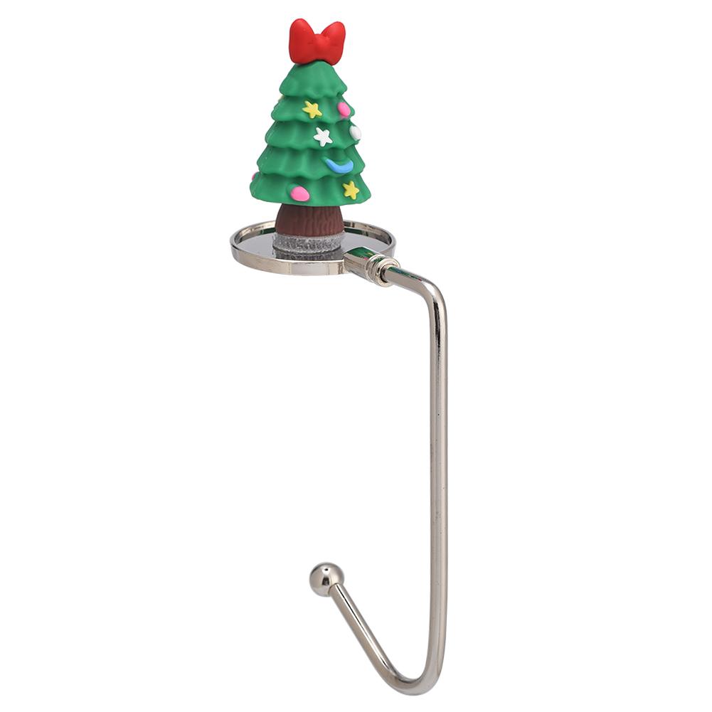 1pc Christmas Hook Stainless Steel Sock Hanging Hooks Buckles Fireplace Mantel Hanger For Christmas Party Ornament