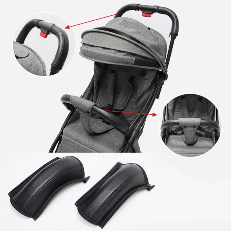 1 Set Baby Strollers Handle Protector Case Wear and Dirt Resistant Hand Grip Sleeve Cover for Most Pram Models