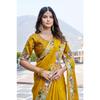 Real Modeling Collection – Premium Satin Chiffon Saree with Heavy Embroidery & Latkan Work