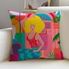L-Lucilla Vecchiarino Cushion Cover Cushion Cover Pillowcase, Anti-Mite Invisible Zipper, Linen Sofa Cushion